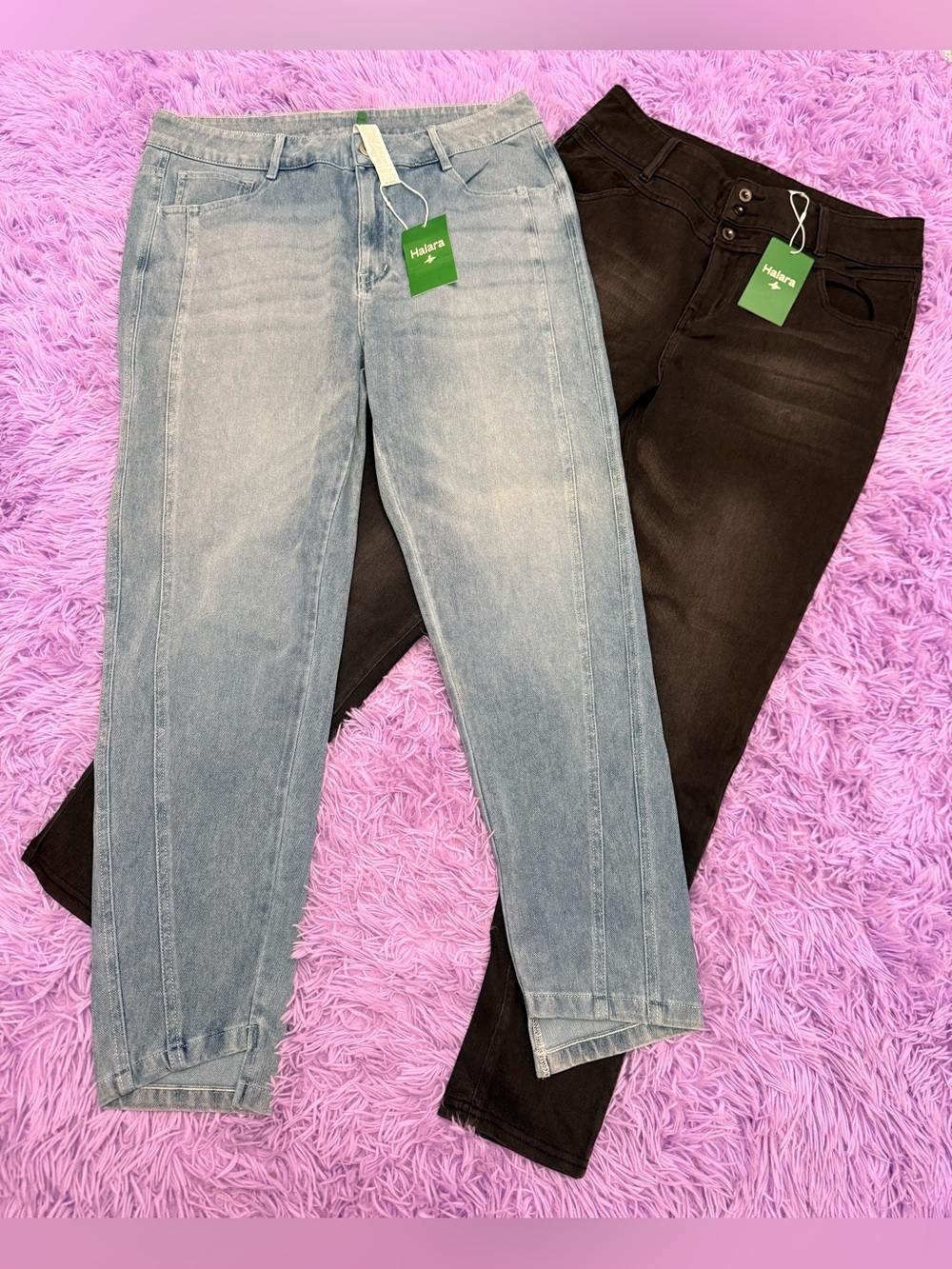 HALARA Jeans in Light Blue and Black Duo size Large